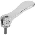 Kipp Cam levers, stainless, with external thread; thrust washer stainless K0645.9541003X15